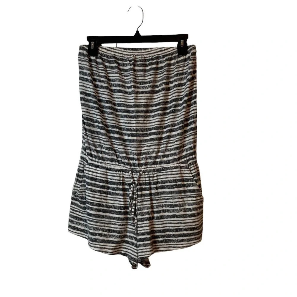 C&C California, Wht/Grey Romper, Small